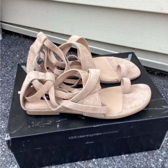 Acubi mermaidcore fairycore Aqua Bay Suede Toe Sandals in Natural Size 5.5 - Picture 2 of 5